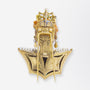 18kt Gold, Carved Coral, Emerald & Pearl 'Bust' Brooch Pendant