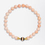 Angel-skin Coral Strand With Onyx & 18kt Gold Clasp