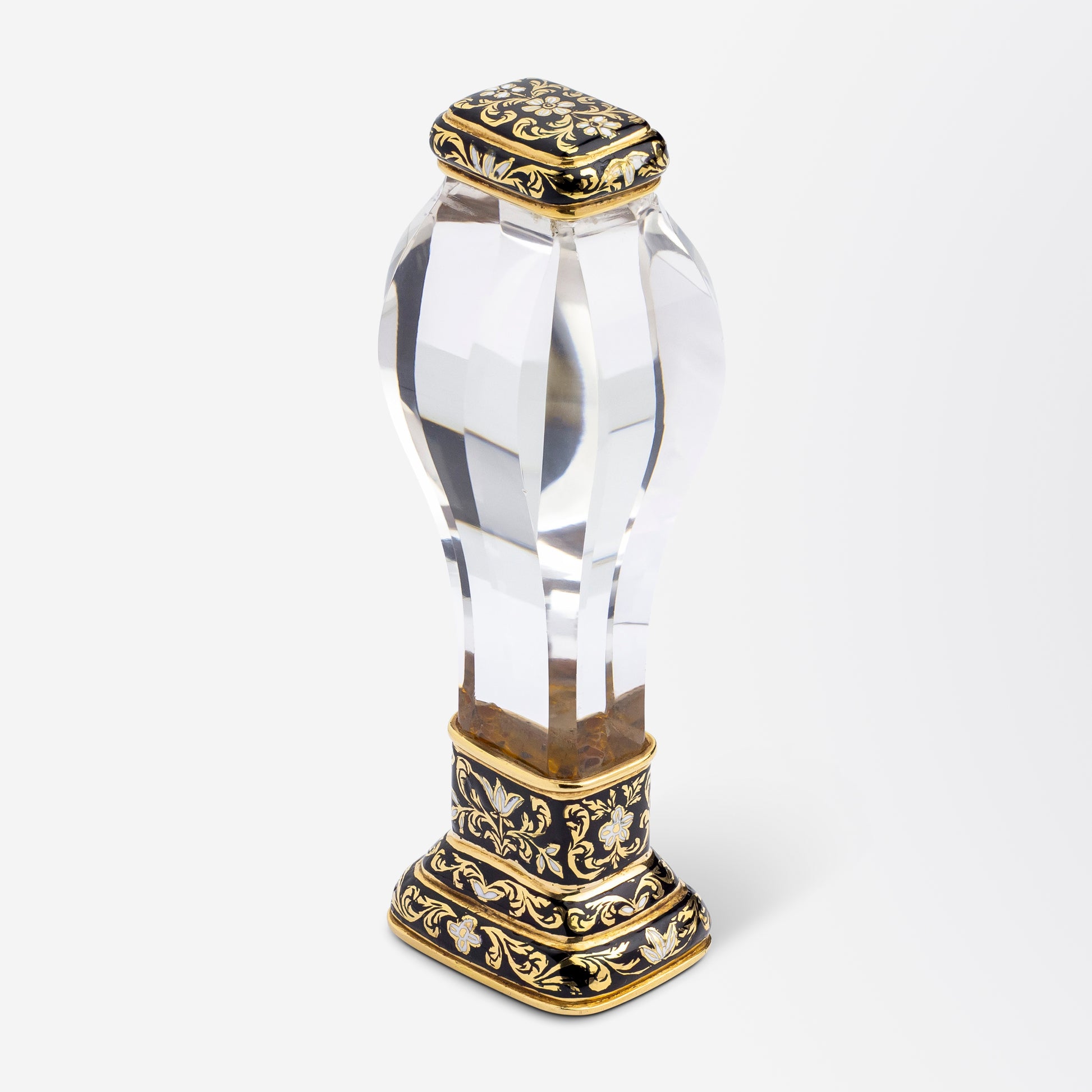 18kt Gold, Carnelian, Rock Crystal & Enamel Desk Seal