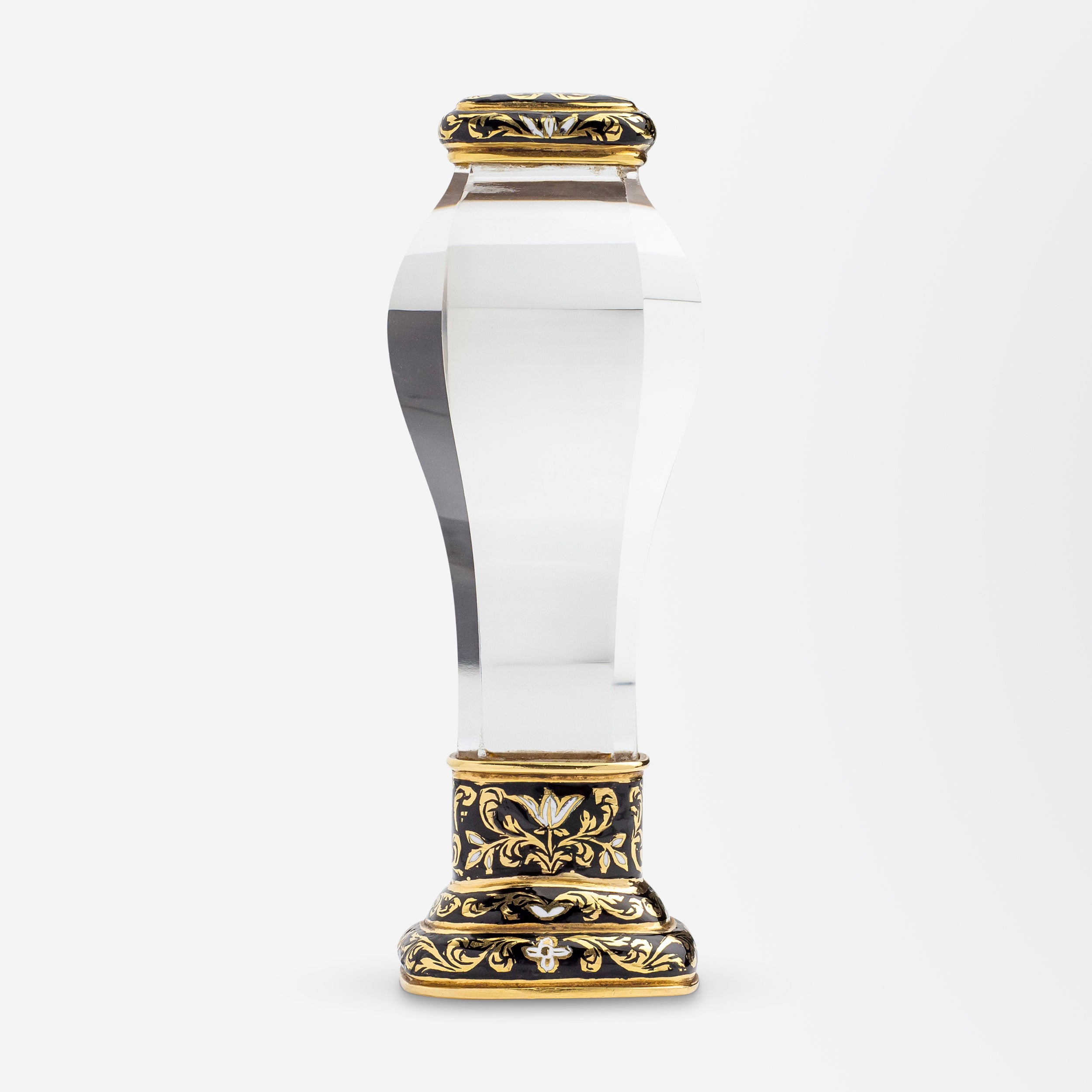 18kt Gold, Carnelian, Rock Crystal & Enamel Desk Seal