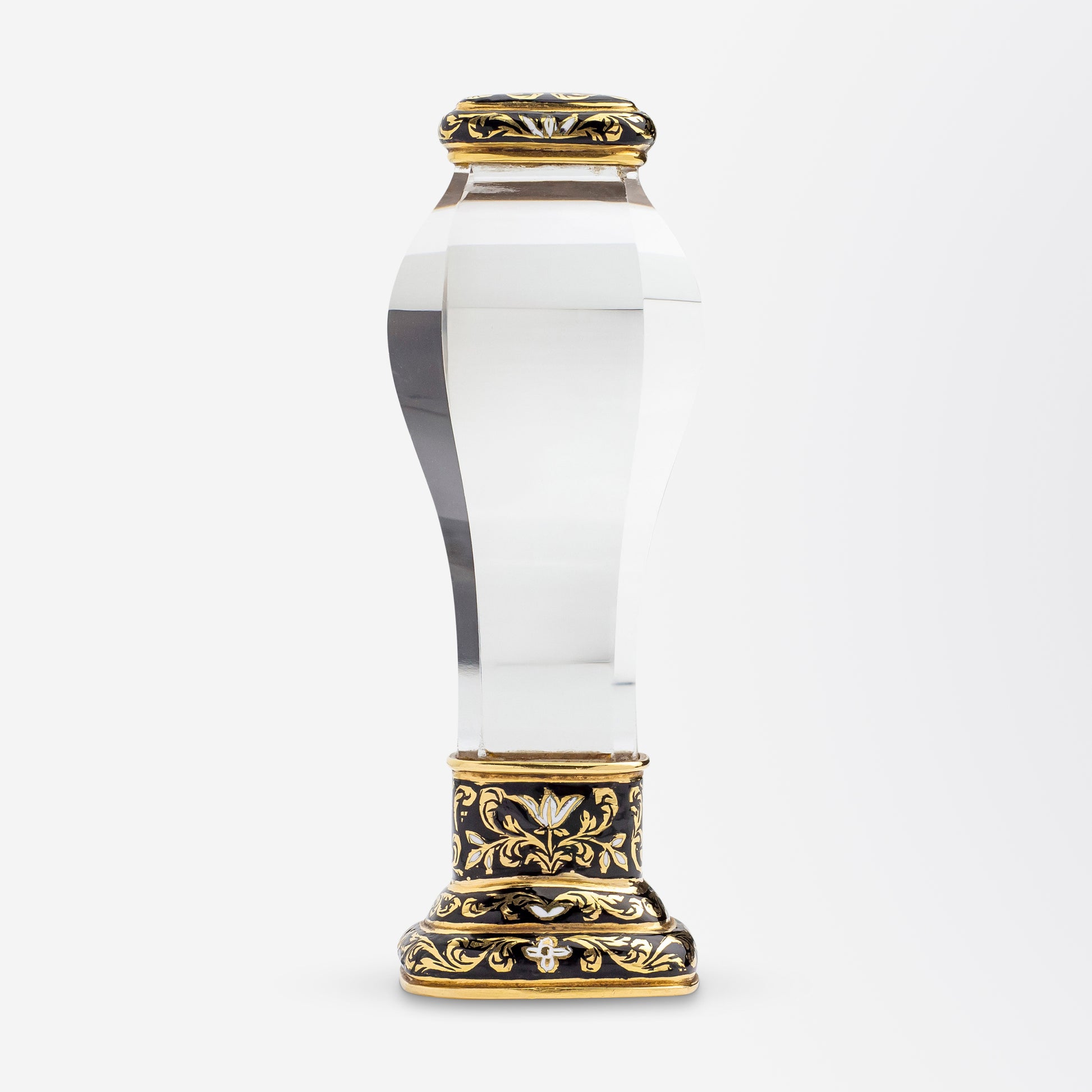 18kt Gold, Carnelian, Rock Crystal & Enamel Desk Seal