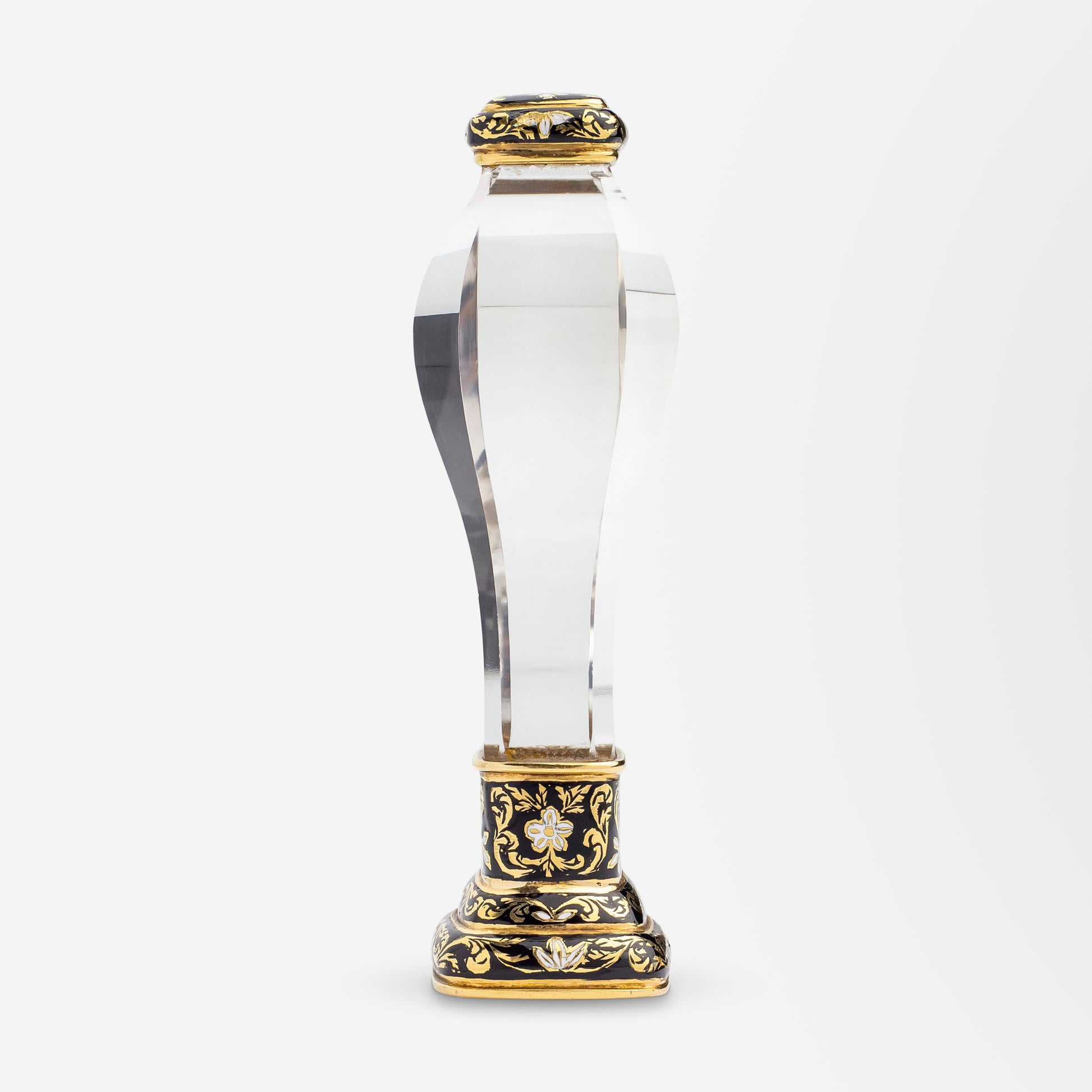 18kt Gold, Carnelian, Rock Crystal & Enamel Desk Seal