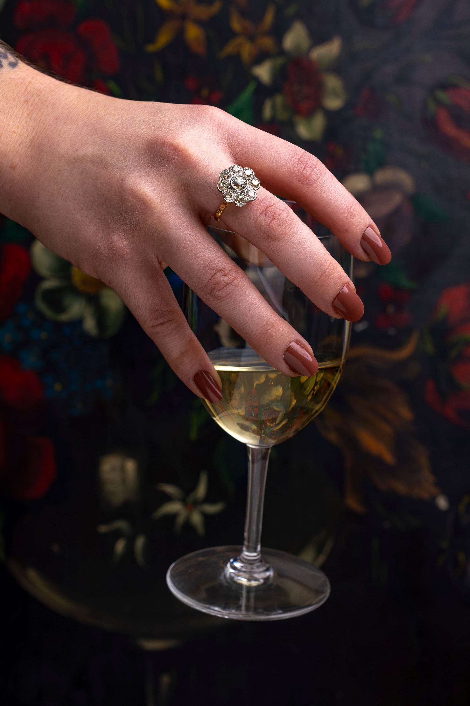 Diamond 'Daisy' Ring in 18kt Gold & Platinum