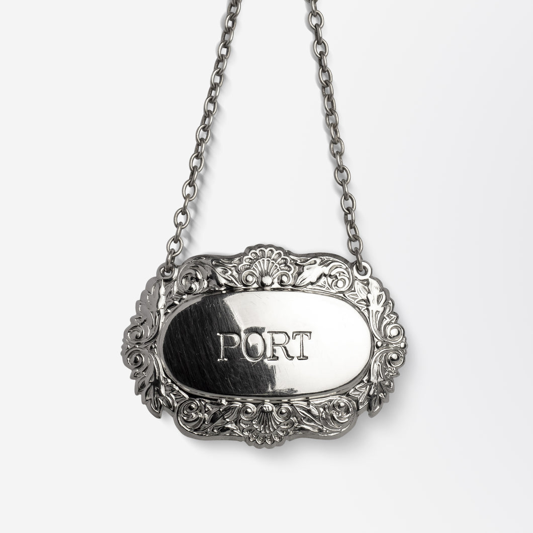 Silverplate 'PORT' Decanter Tag