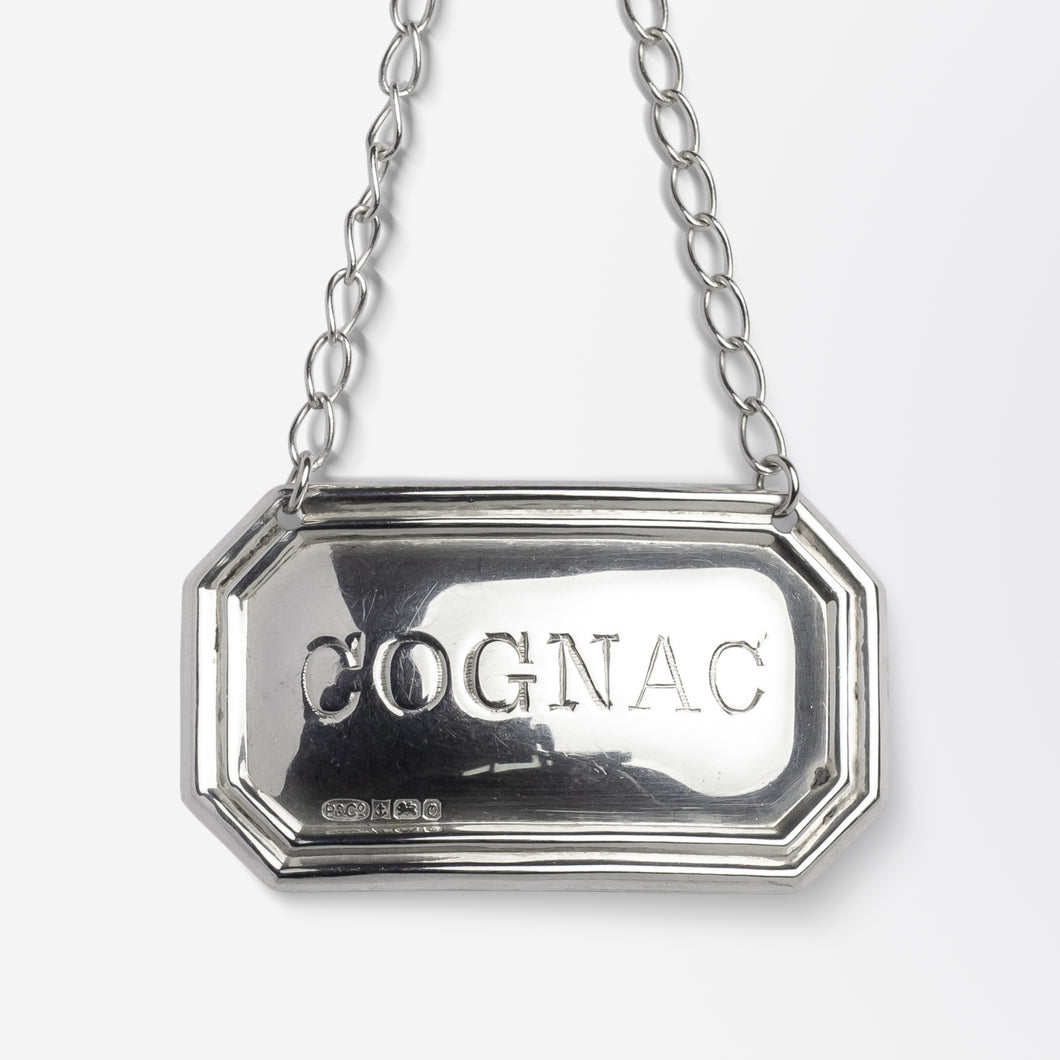 Sterling Silver 'COGNAC' Decanter Tag