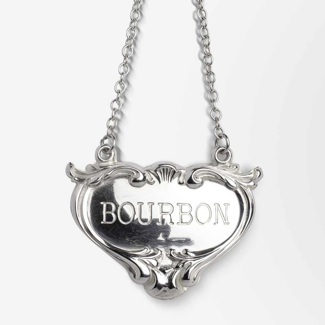 Sterling Silver 'BOURBON' Decanter Tag