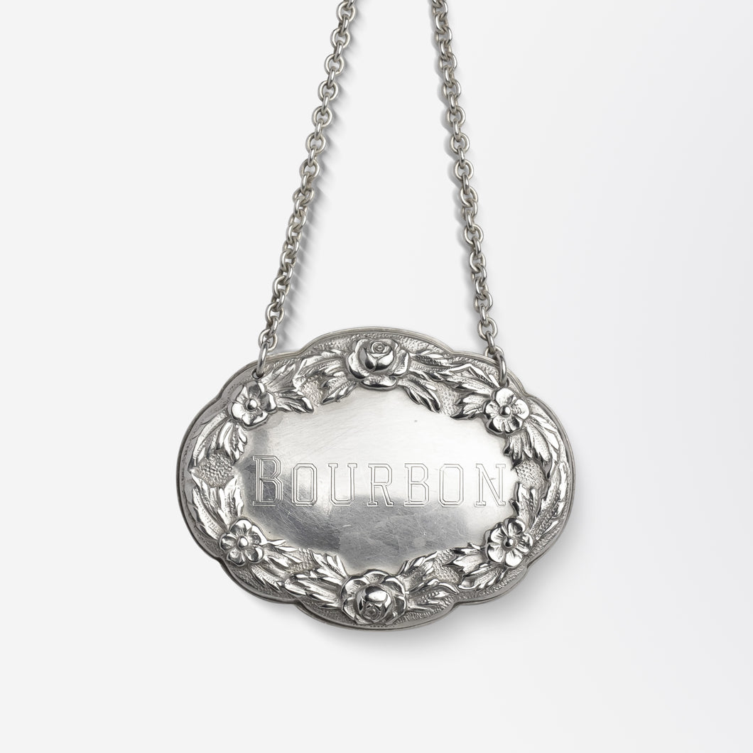 Sterling Silver 'BOURBON' Decanter Tag