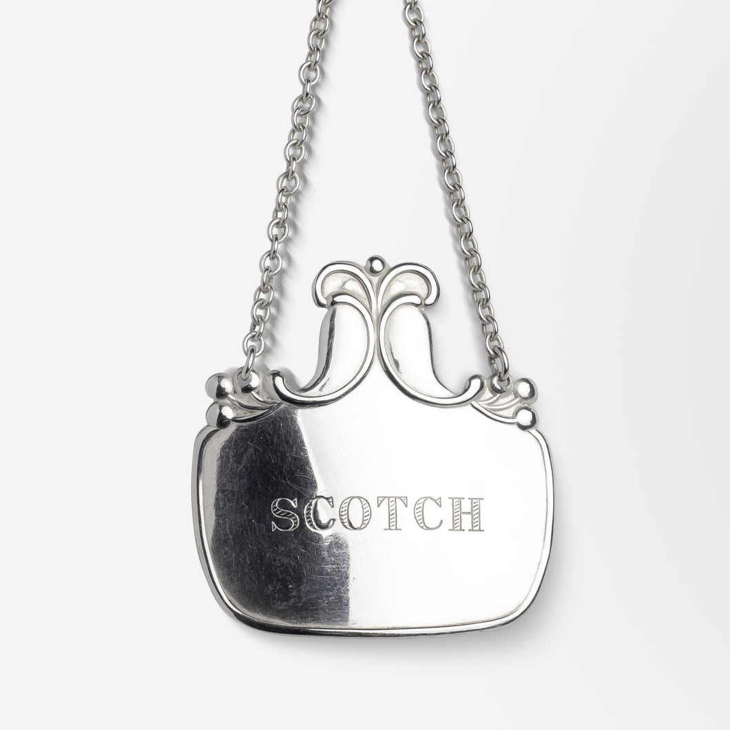 Sterling Silver 'SCOTCH' Decanter Tag