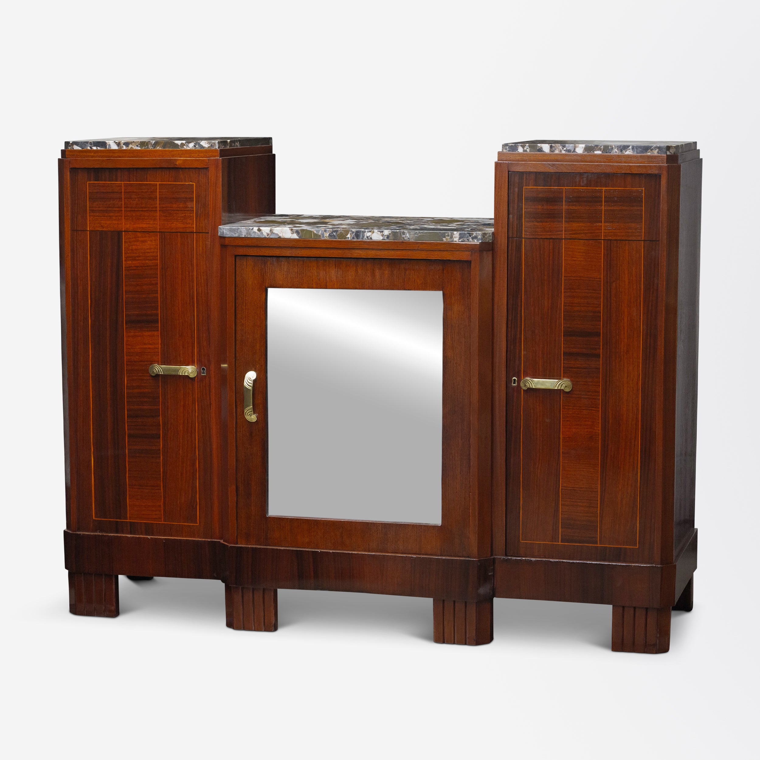 1920s French Art Deco Marble Topped Sideboard
