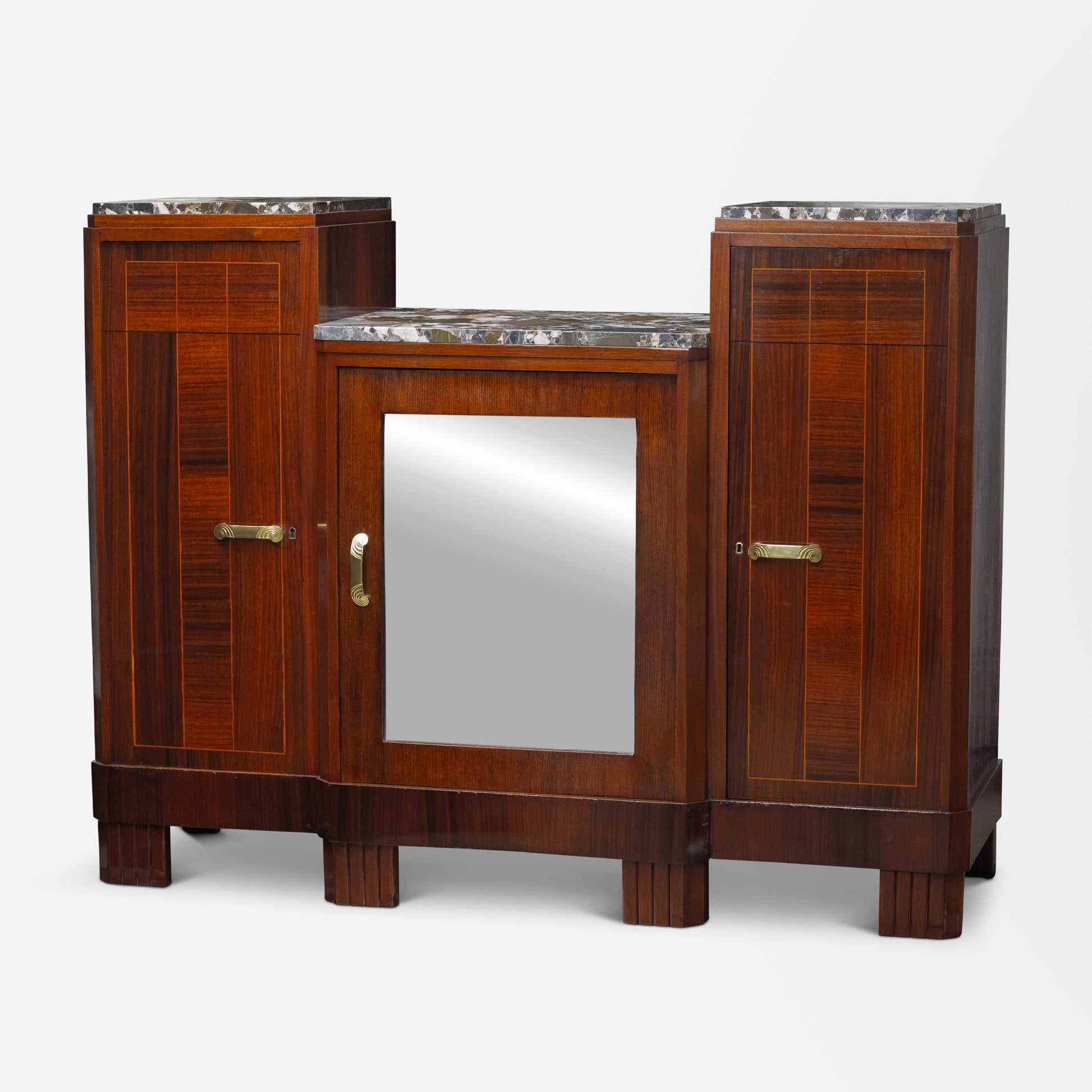 1920s French Art Deco Marble Topped Sideboard