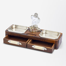 Load image into Gallery viewer, French Art Deco, Silver, Rock Crystal &amp; Ivory Desk Tidy
