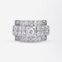 French Art Deco 'Tank' Ring in Platinum & Diamonds