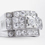 French Art Deco 'Tank' Ring in Platinum & Diamonds