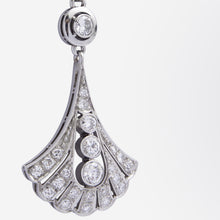 Load image into Gallery viewer, Art Deco Platinum &amp; Diamond Fan Necklace
