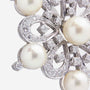14kt Gold Diamond & Akoya Pearl Floral Brooch