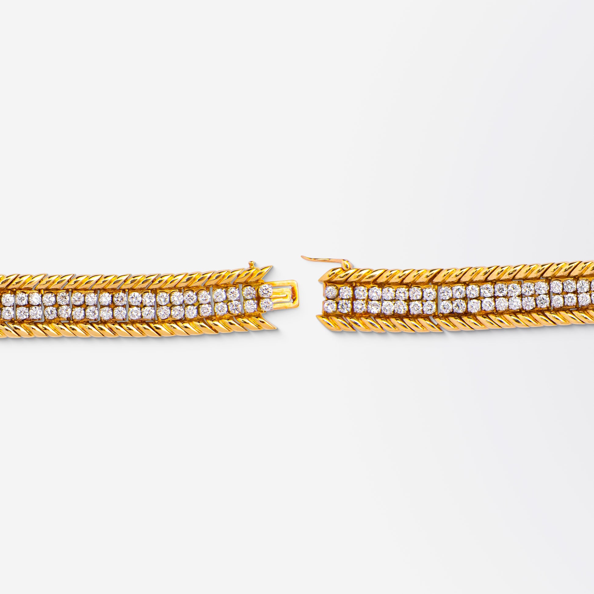Bracelet français en or jaune et diamants
