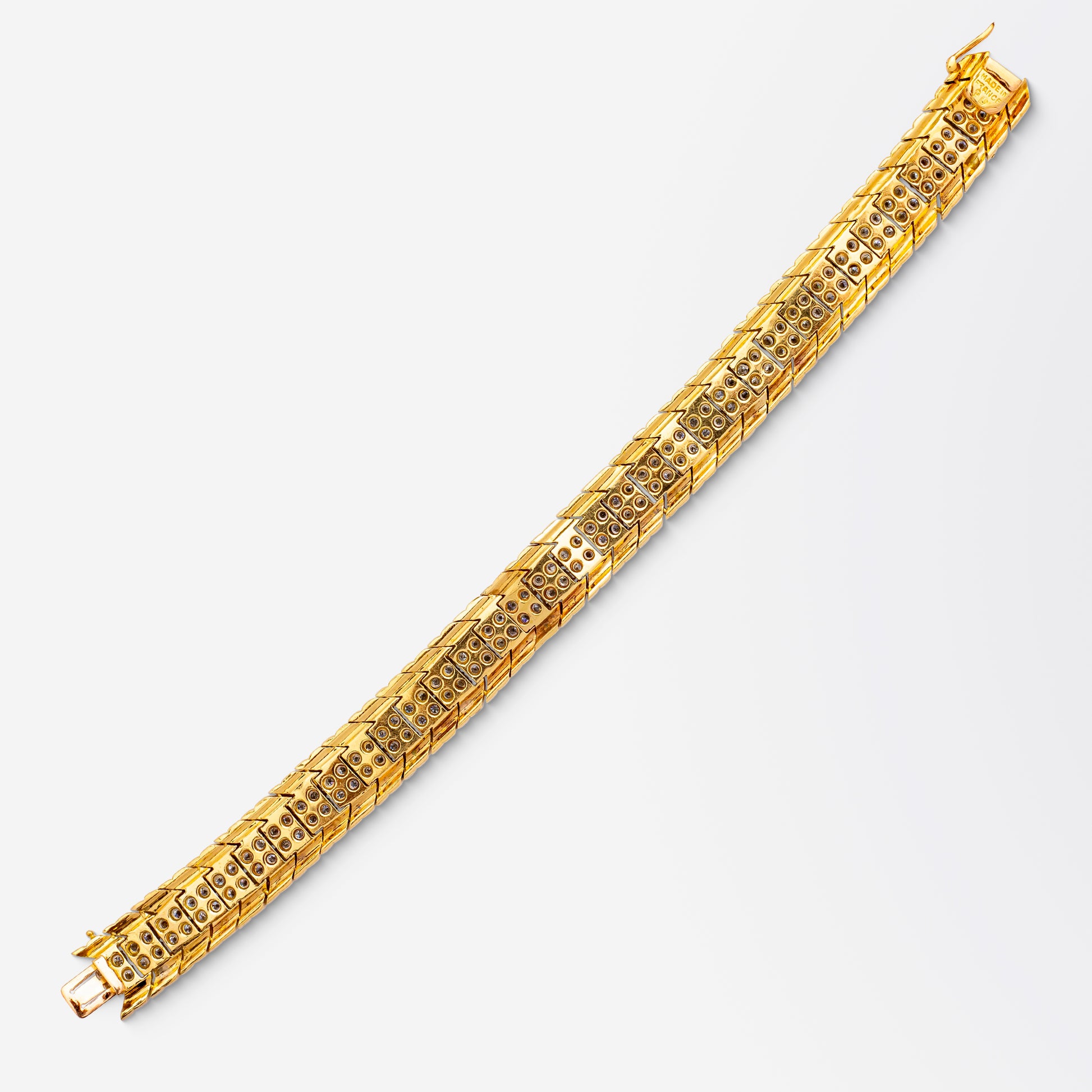 Bracelet français en or jaune et diamants