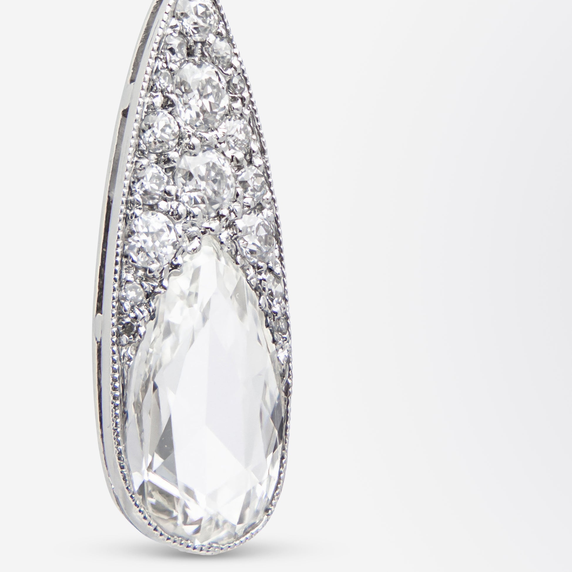 Platinum & Diamond Belle Epoque Style Drop Earrings