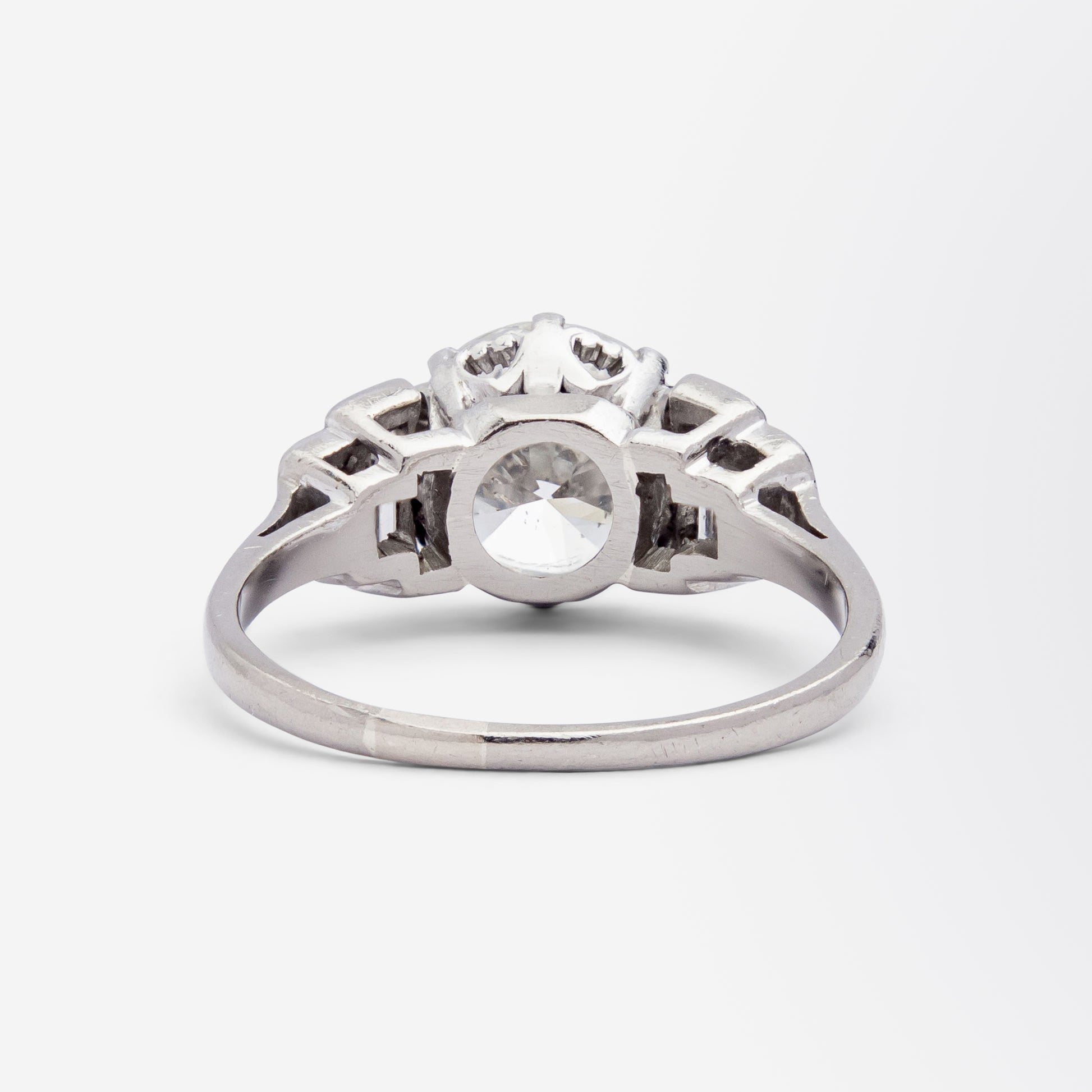 Mid Century 18kt White Gold & Diamond Ring