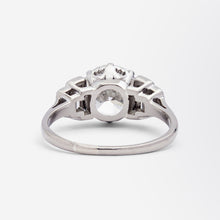 Load image into Gallery viewer, Mid Century 18kt White Gold &amp; Diamond Ring
