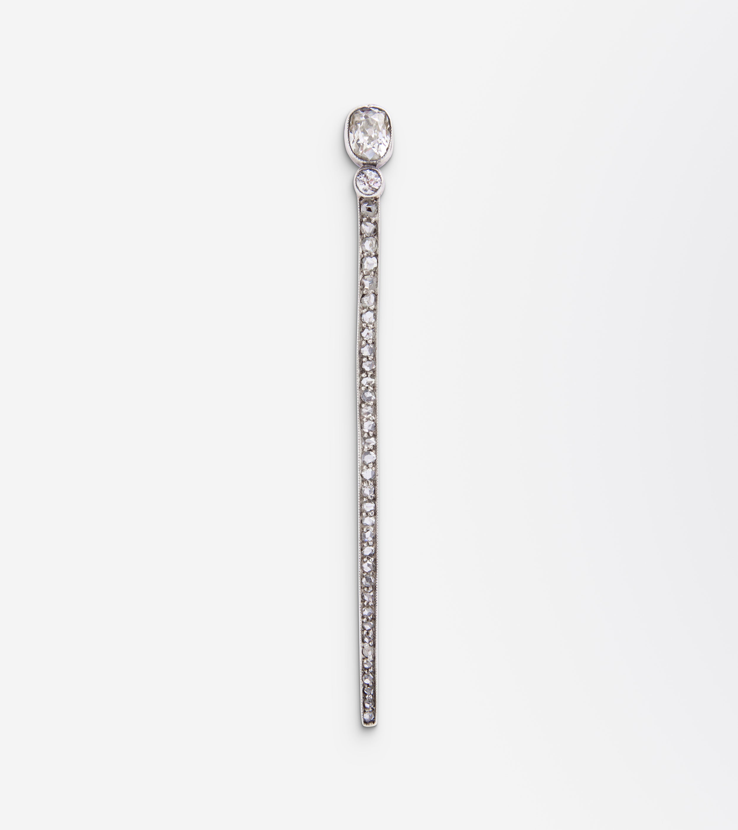Antique 14kt Gold & Diamond Nail Style Brooch Pin