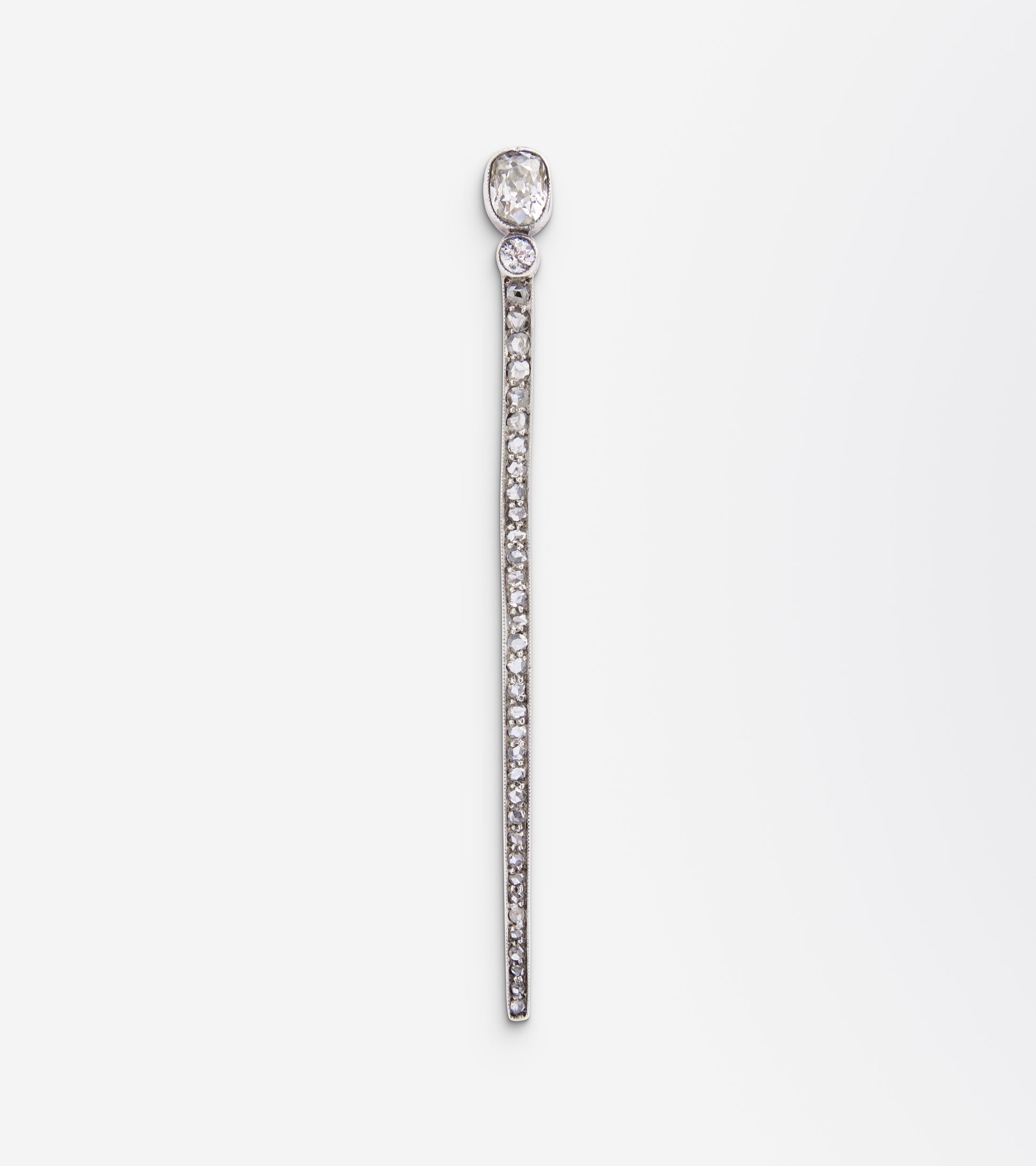 Antique 14kt Gold & Diamond Nail Style Brooch Pin