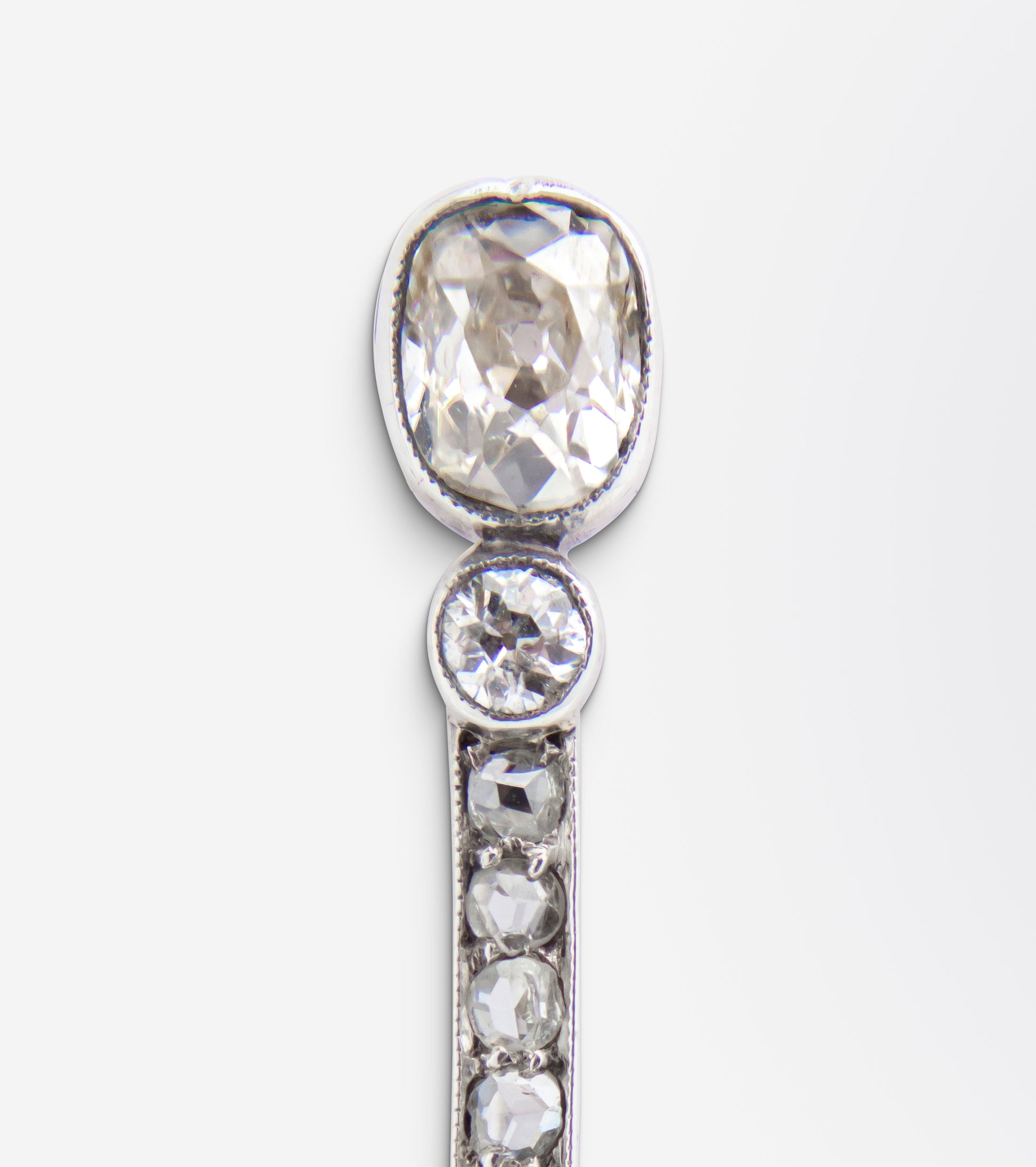 Antique 14kt Gold & Diamond Nail Style Brooch Pin