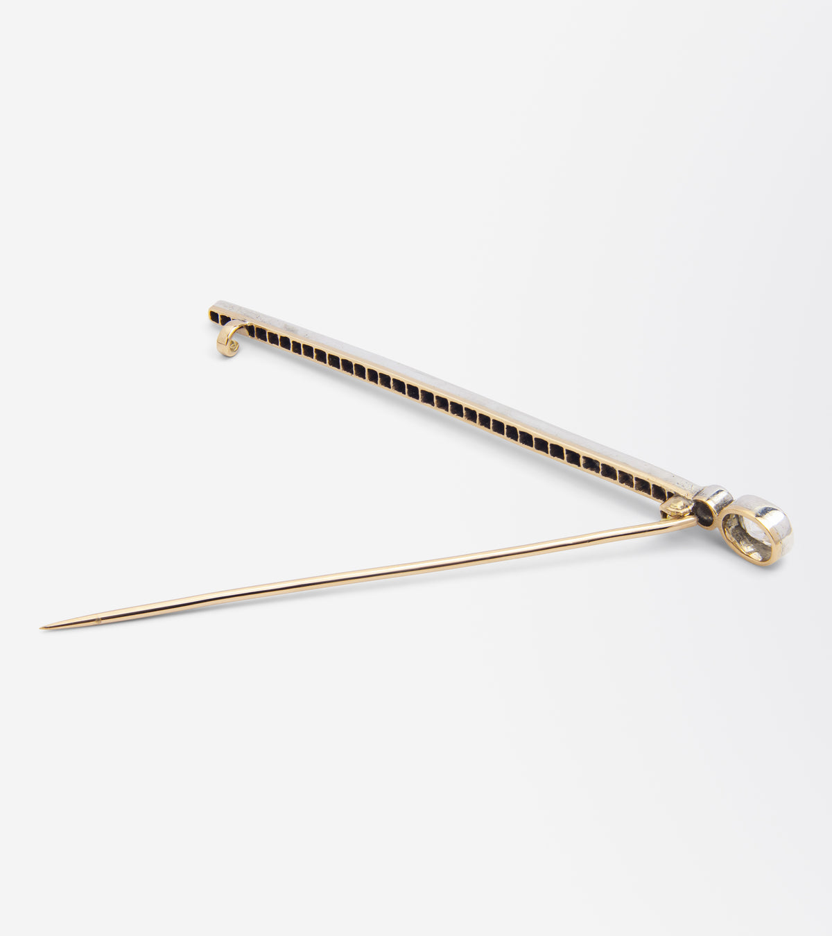 Antique 14kt Gold & Diamond Nail Style Brooch Pin