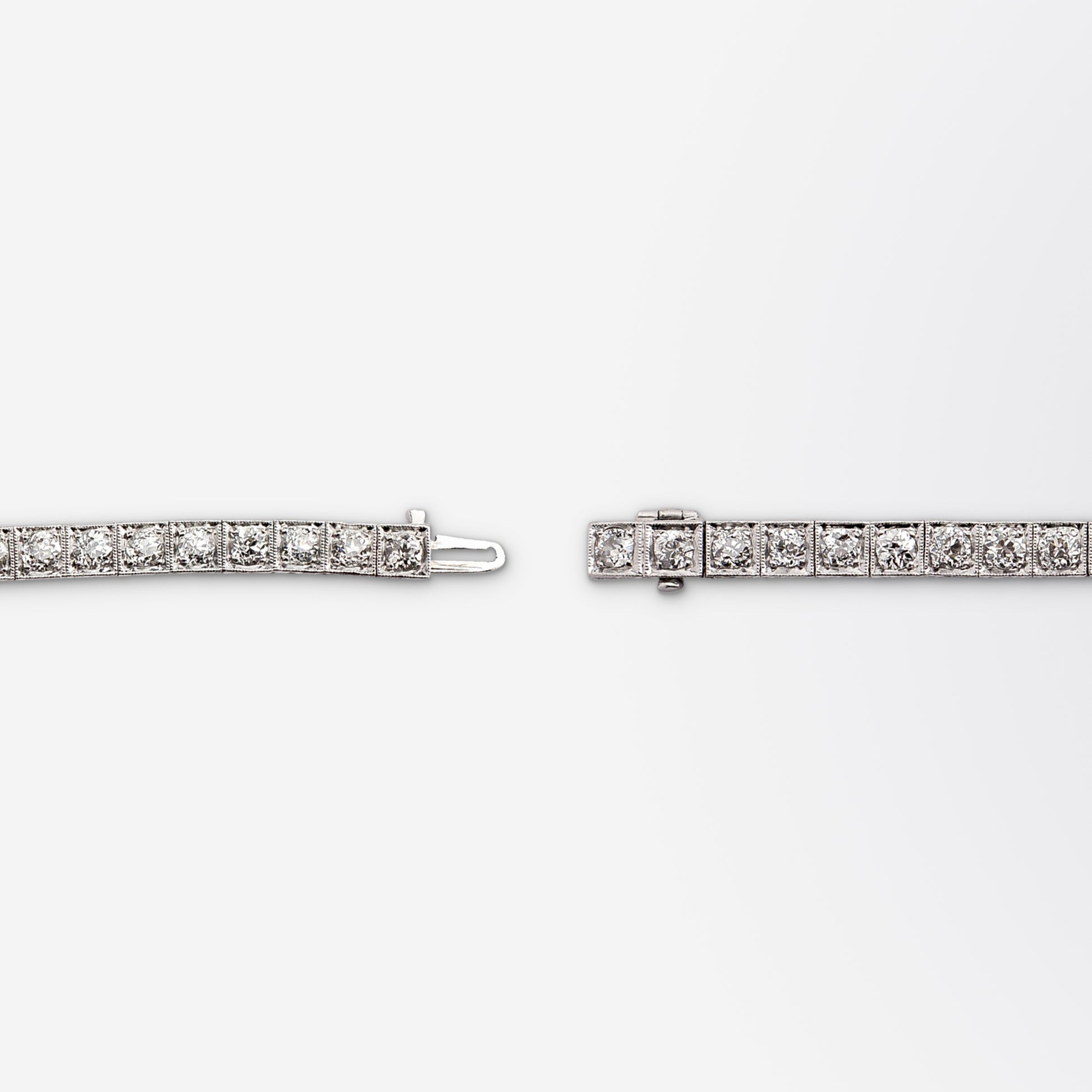 Substantial Old European Cut Diamond Tennis Bracelet