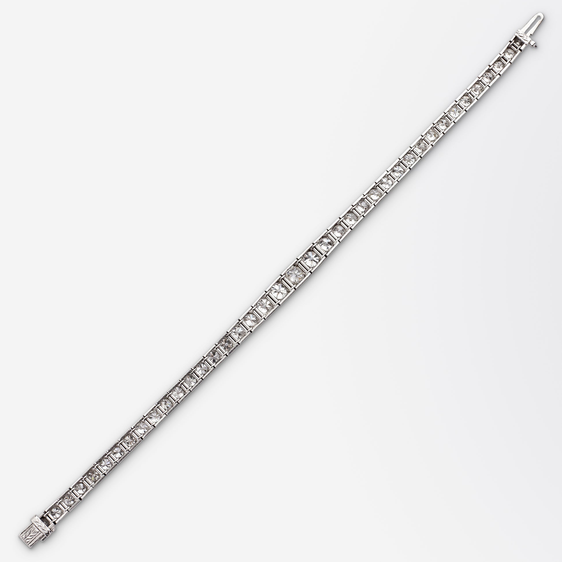 Substantial Old European Cut Diamond Tennis Bracelet