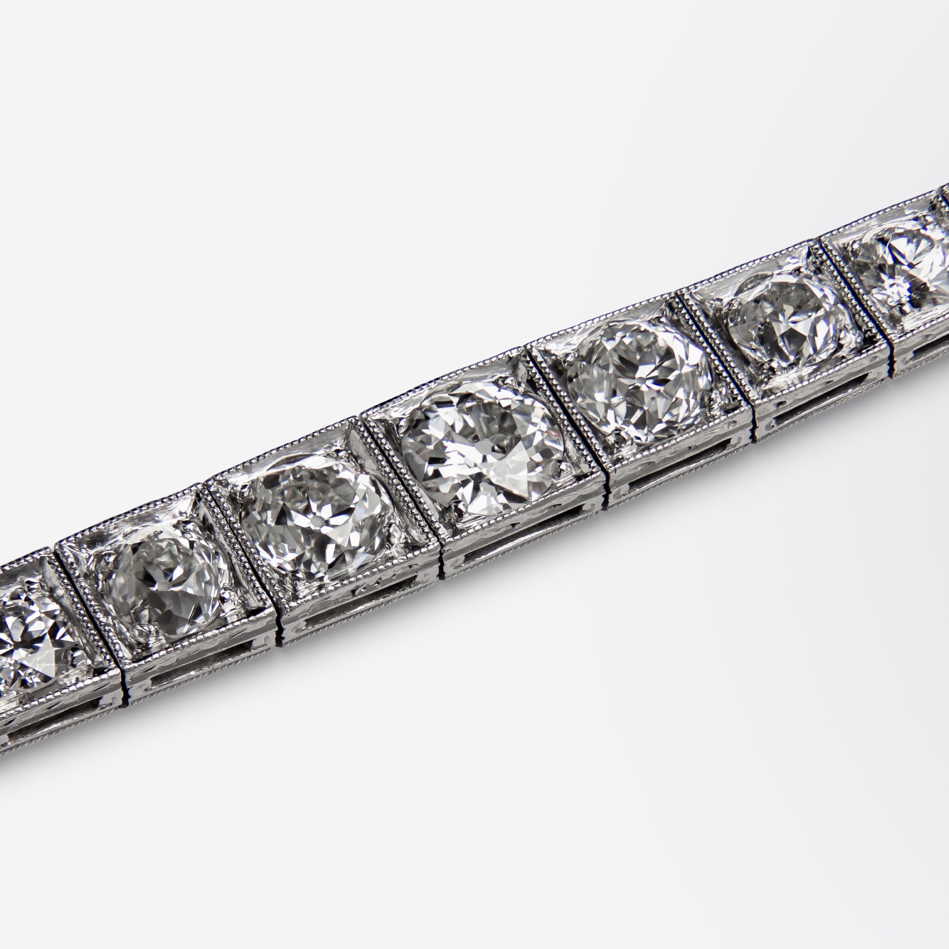 Substantial Old European Cut Diamond Tennis Bracelet