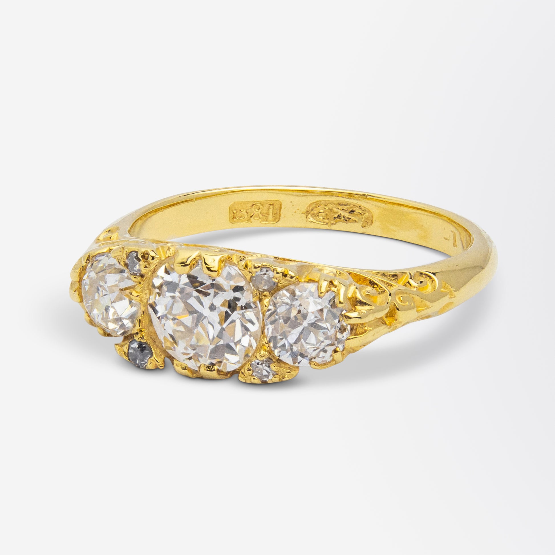 Bague Trinity en diamant taille ancienne