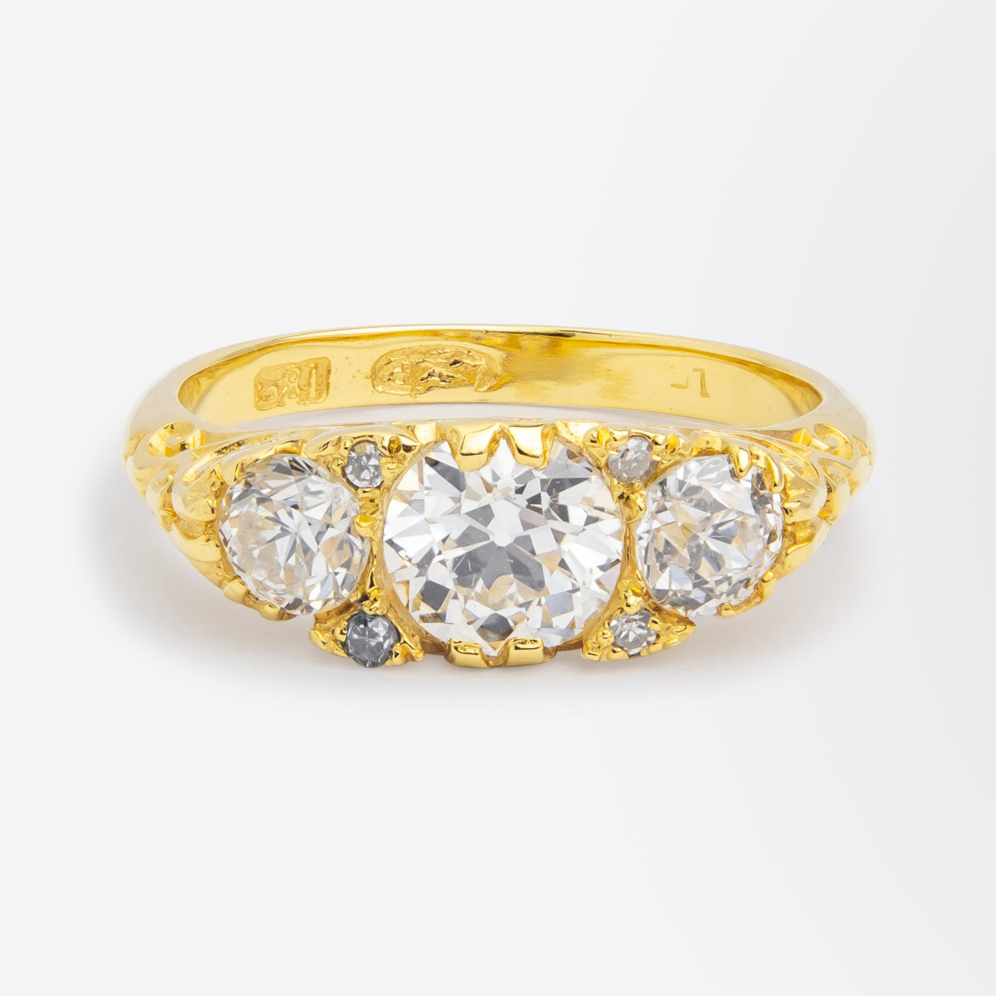 Bague Trinity en diamant taille ancienne