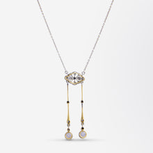 Load image into Gallery viewer, Edwardian, Diamond &amp; White Sapphire Negligee Necklace

