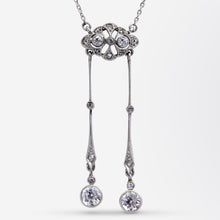 Load image into Gallery viewer, Edwardian, Diamond &amp; White Sapphire Negligee Necklace
