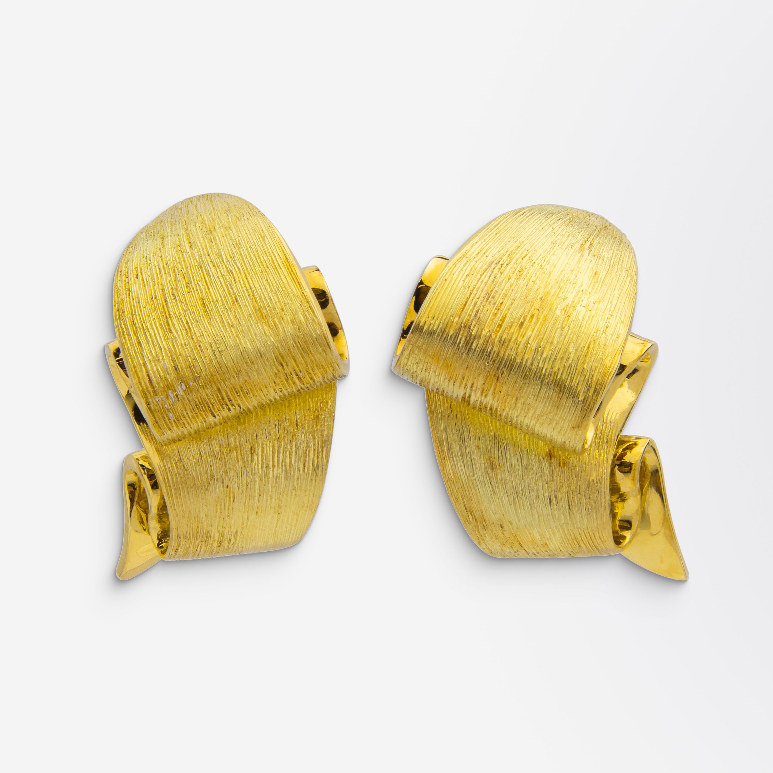 Henry Dunay Brushed 18kt Gold Ear Clips