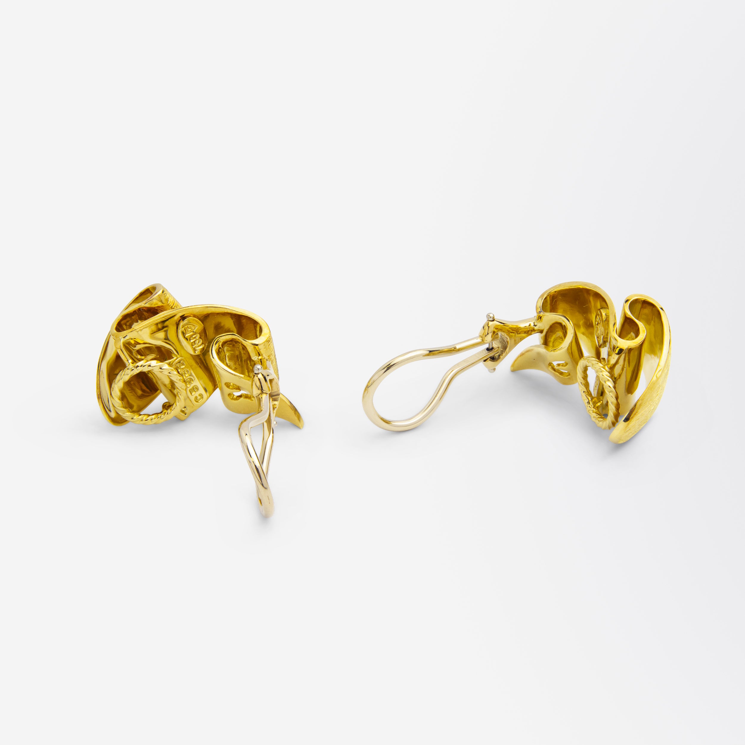 Henry Dunay Brushed 18kt Gold Ear Clips