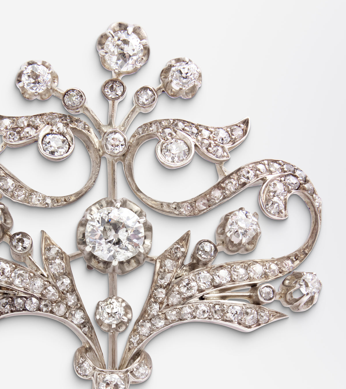 Ornate Edwardian Era Diamond Brooch Pin