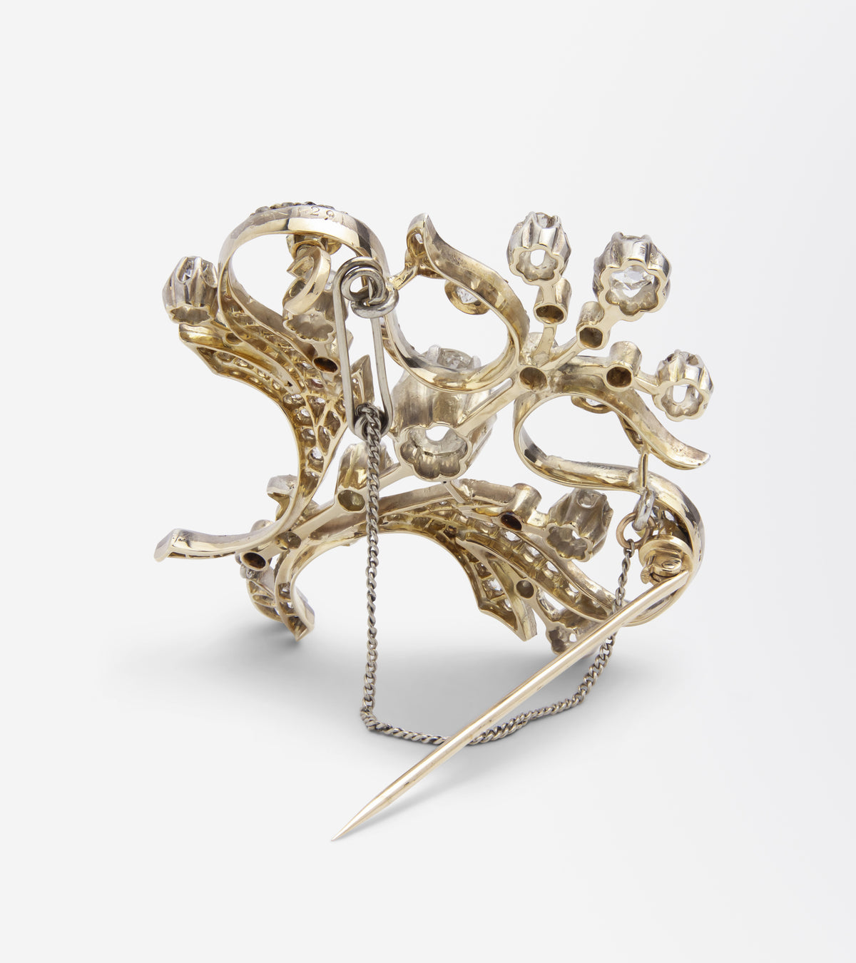 Ornate Edwardian Era Diamond Brooch Pin