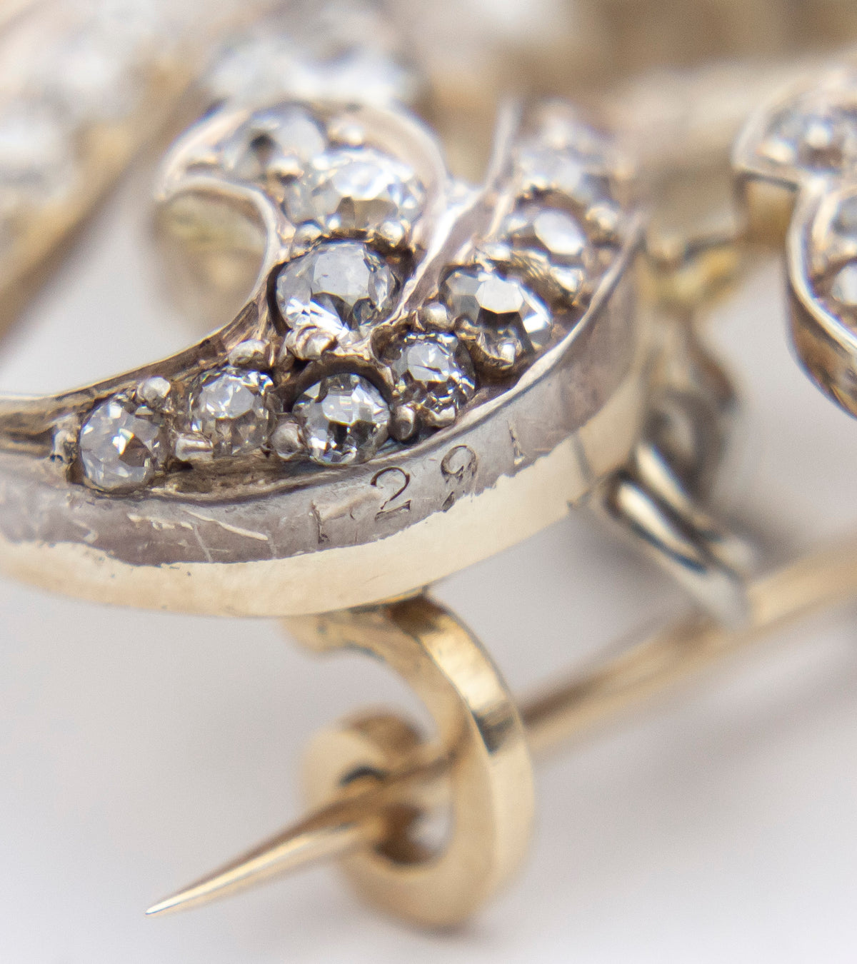 Ornate Edwardian Era Diamond Brooch Pin