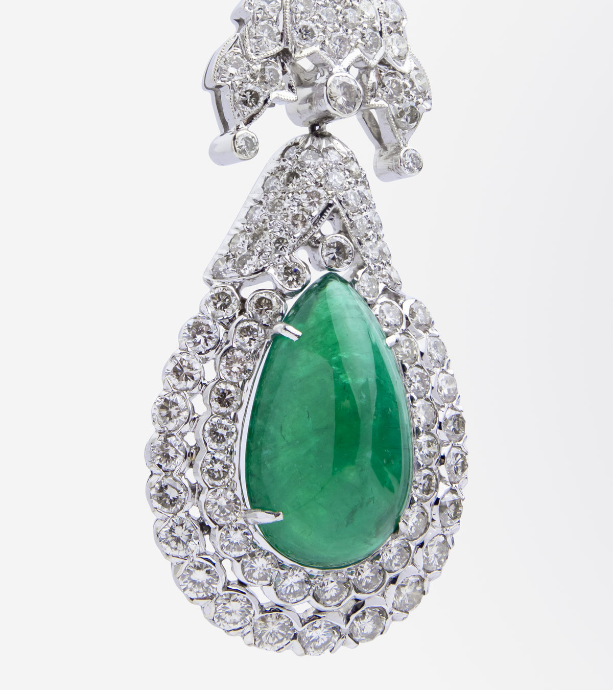 Impressive Emerald & Diamond Ear Pendants