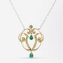 Art Nouveau Emerald and Diamond Necklace