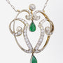 Art Nouveau Emerald and Diamond Necklace