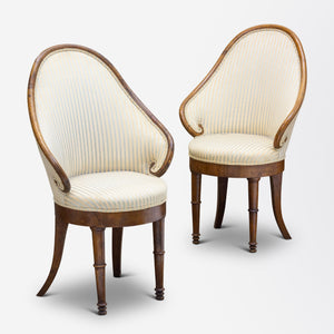 Pair of Early 19th Century Continental Slipper Chairs