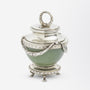 Imperial Period Faberge Bowenite and Silver-Gilt Inkwell