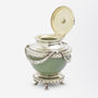 Imperial Period Faberge Bowenite and Silver-Gilt Inkwell