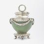 Imperial Period Faberge Bowenite and Silver-Gilt Inkwell