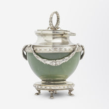 Load image into Gallery viewer, Imperial Period Faberge Bowenite and Silver-Gilt Inkwell
