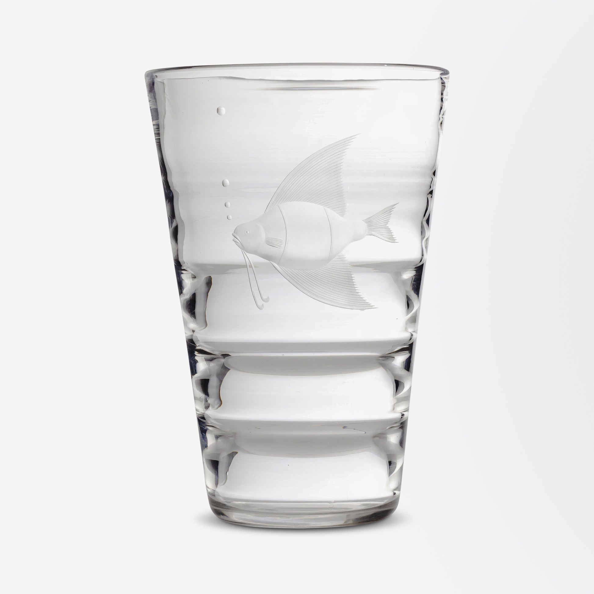 Lead Crystal Fish Vase by Royal Brierley