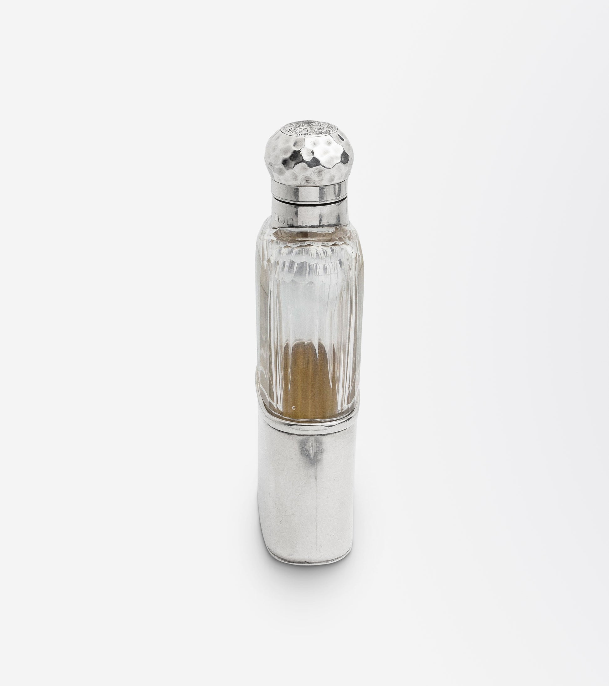 An Edwardian Era Mappin & Webb Sterling Silver and Glass Hip Flask